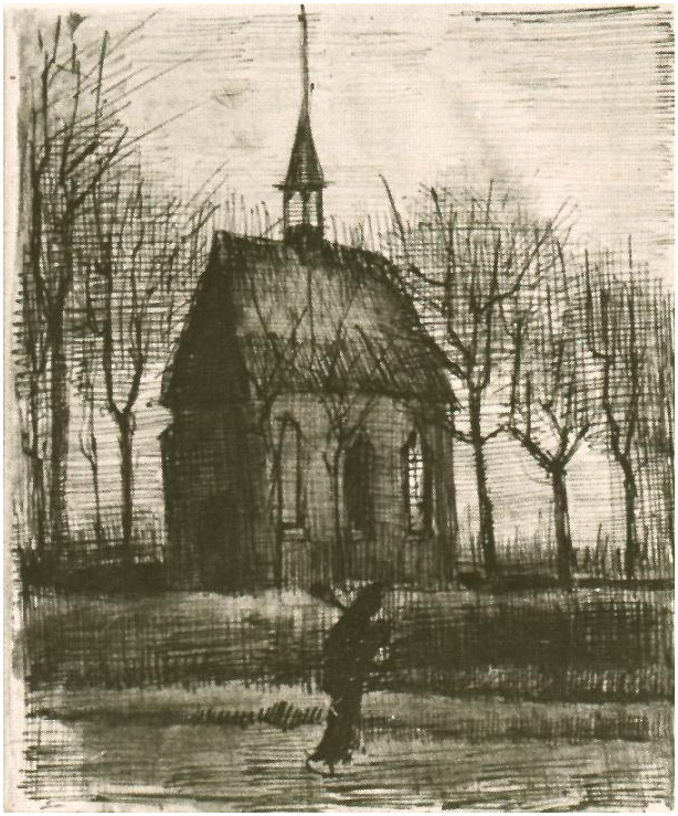 Church in Nuenen, with One Figure Van Gogh