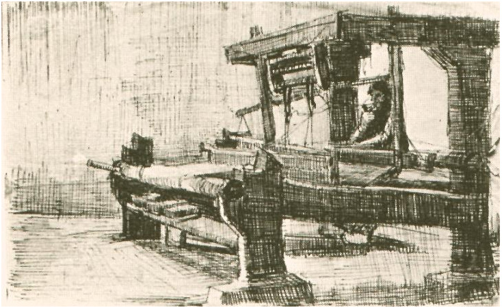 Vincent van Gogh Weaver Facing Left Drawing Vincent van Gogh's Weaver Facing Left Drawing