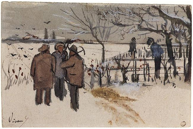 Miners in the Snow Winter by Vincent Van Gogh 1849