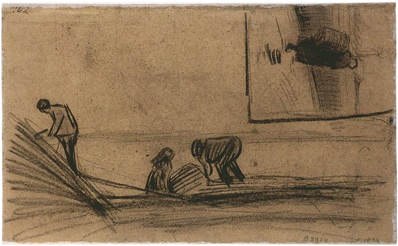 Vincent van Gogh Figures in a Winter Landscape Drawing Vincent van Gogh's Figures in a Winter Landscape Drawing