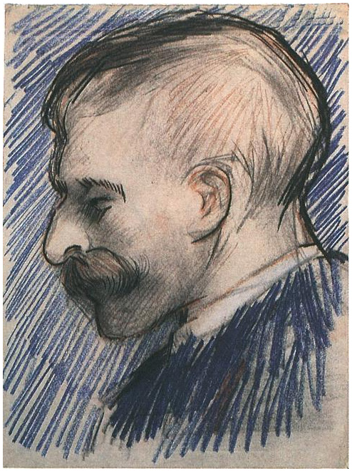 Vincent van Gogh's Cabeza de un hombre (posiblemente Theo van Gogh) Drawing