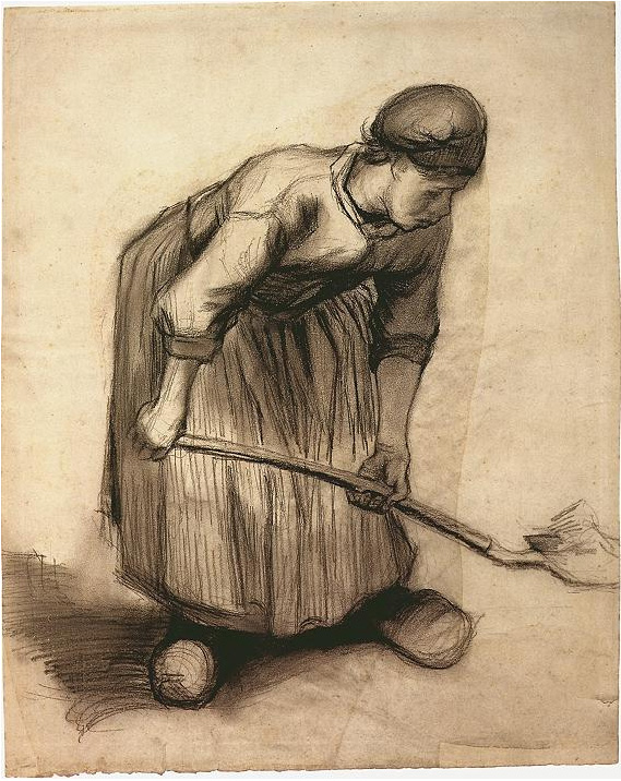 Vincent van Gogh Peasant Woman Digging Drawing Vincent van Gogh's Peasant Woman Digging Drawing