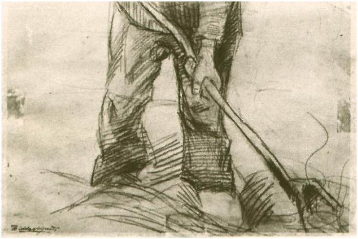 Vincent van Gogh Peasant, Working, Lower Part of Drawing Drawing Vincent van Gogh's Peasant, Working, Lower Part of Drawing Drawing