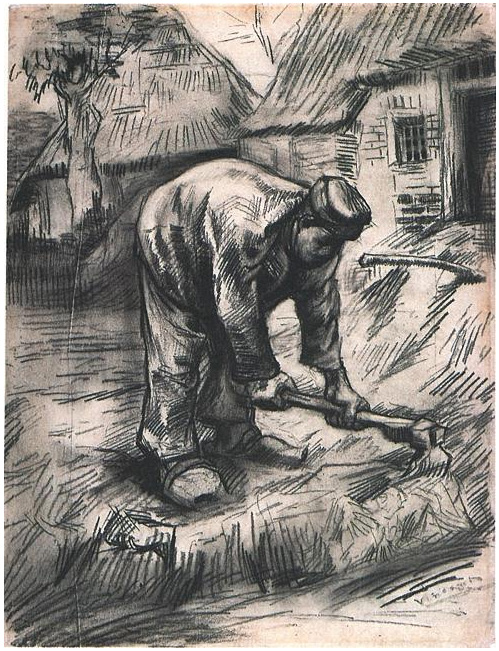 Vincent van Gogh Peasant, Chopping Drawing Vincent van Gogh's Peasant, Chopping Drawing