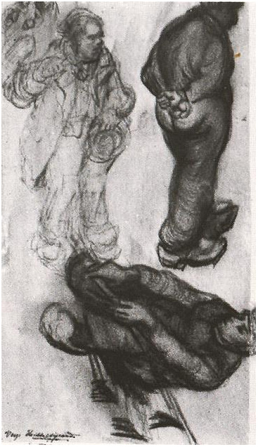 Vincent van Gogh Study of Three Peasants, One Sitting Drawing Vincent van Gogh's Study of Three Peasants, One Sitting Drawing
