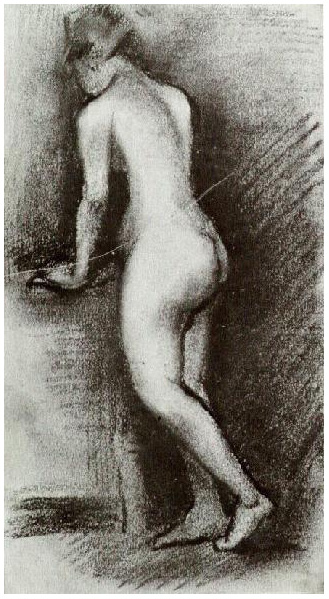 Vincent van Gogh Female Nude, Standing Drawing Vincent van Gogh's Female Nude, Standing Drawing