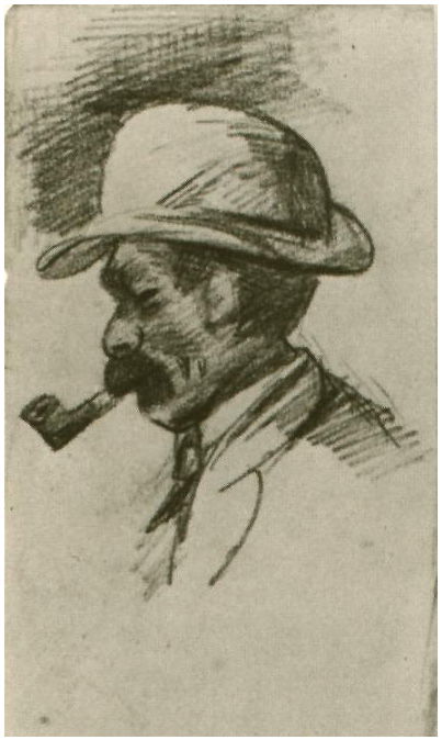 Vincent van Gogh Cabeza de un hombre Drawing Vincent van Gogh's Cabeza de un hombre Drawing