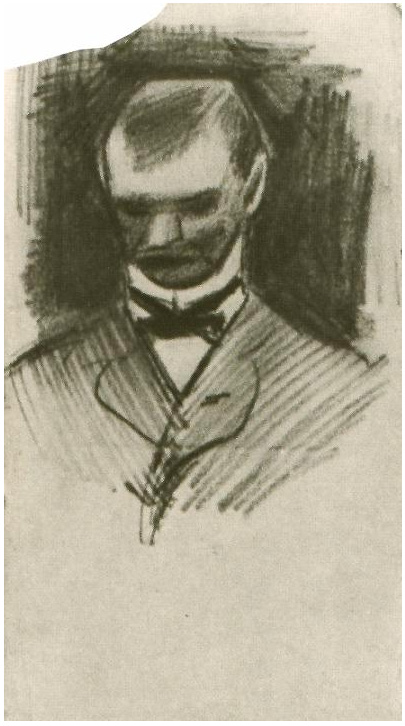 Vincent van Gogh Cabeza de un hombre Drawing Vincent van Gogh's Cabeza de un hombre Drawing