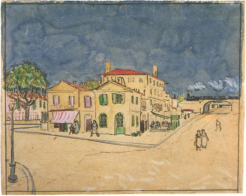 Vincent's House in Arles The Yellow House - Watercolor