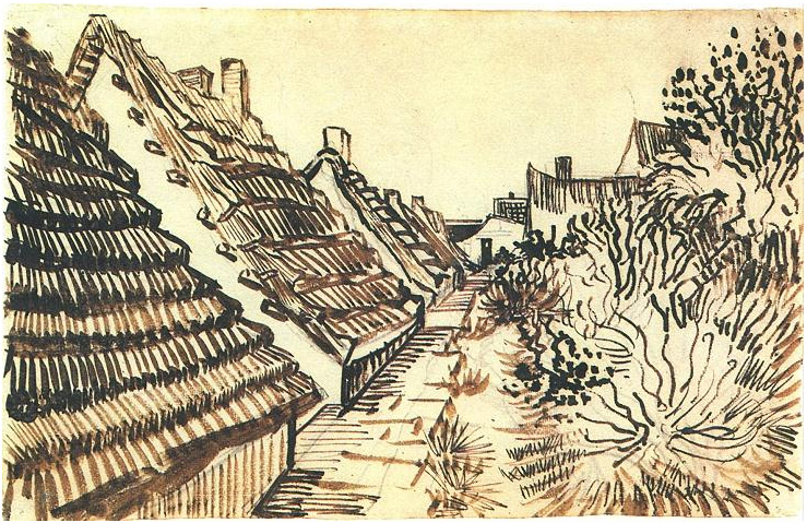 Van Gogh Drawing Street in Saintes-Maries