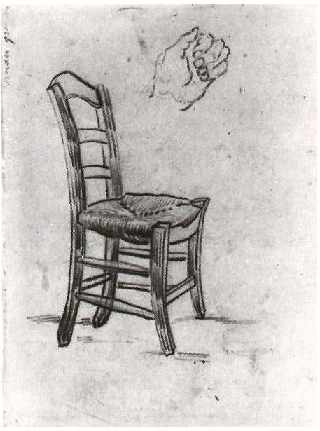 Vincent van Gogh Chair and Sketch of a Hand Drawing Vincent van Gogh's Chair and Sketch of a Hand Drawing