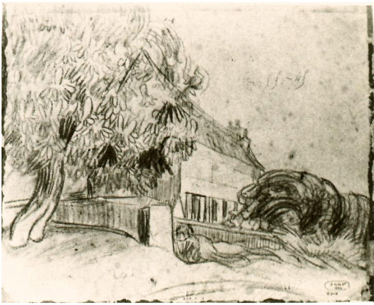 Vincent van Gogh Houses and Chestnut Trees Drawing Vincent van Gogh's Houses and Chestnut Trees Drawing