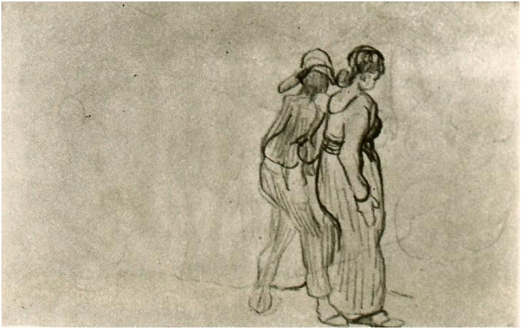 Vincent van Gogh Couple Walking Drawing Vincent van Gogh's Couple Walking Drawing