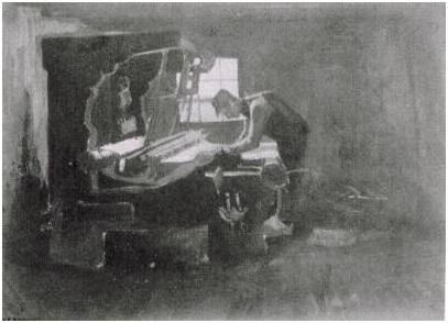 Vincent van Gogh Weaver, Arranging Threads Watercolor Vincent van Gogh's Weaver, Arranging Threads Watercolor