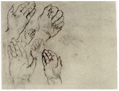 Vincent van Gogh Hands Drawing Vincent van Gogh's Hands Drawing