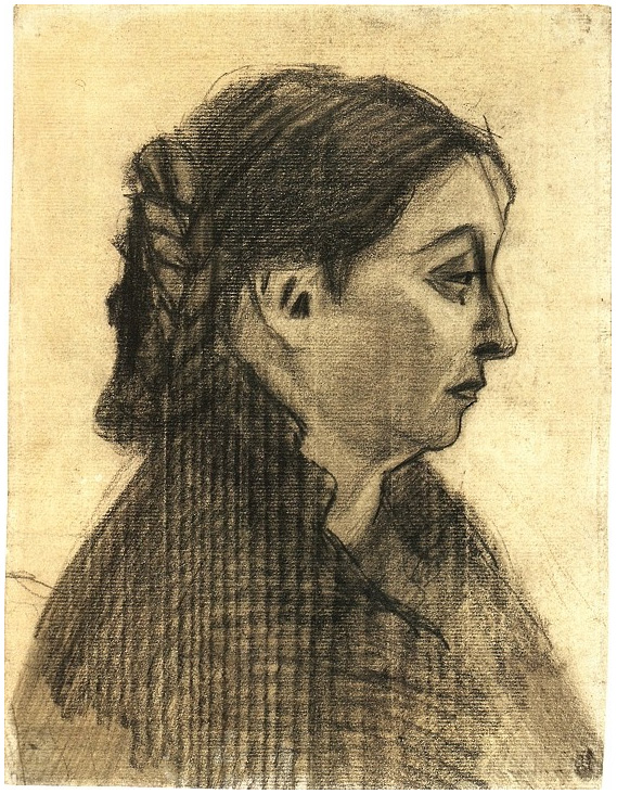 Vincent van Gogh's Cabeza de una mujer Drawing