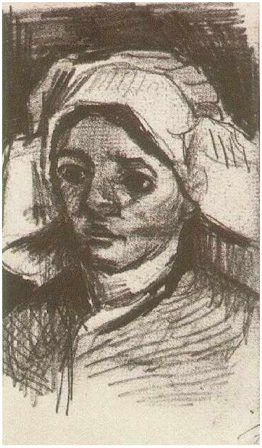 Vincent van Gogh Peasant Woman, Head Drawing Vincent van Gogh's Peasant Woman, Head Drawing