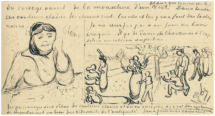 Vincent van Gogh's L'Arlesienne (Madame Ginoux) Letter Sketches