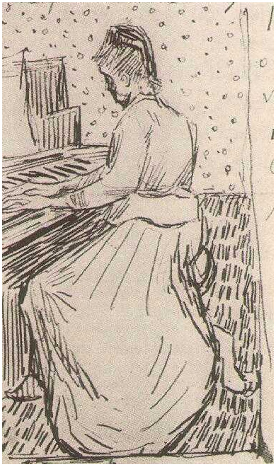 Vincent van Gogh Marguerite Gachet at the Piano Letter Sketches Vincent van Gogh's Marguerite Gachet at the Piano Letter Sketches