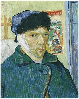 Van Gogh self portrait with bandaged ear
