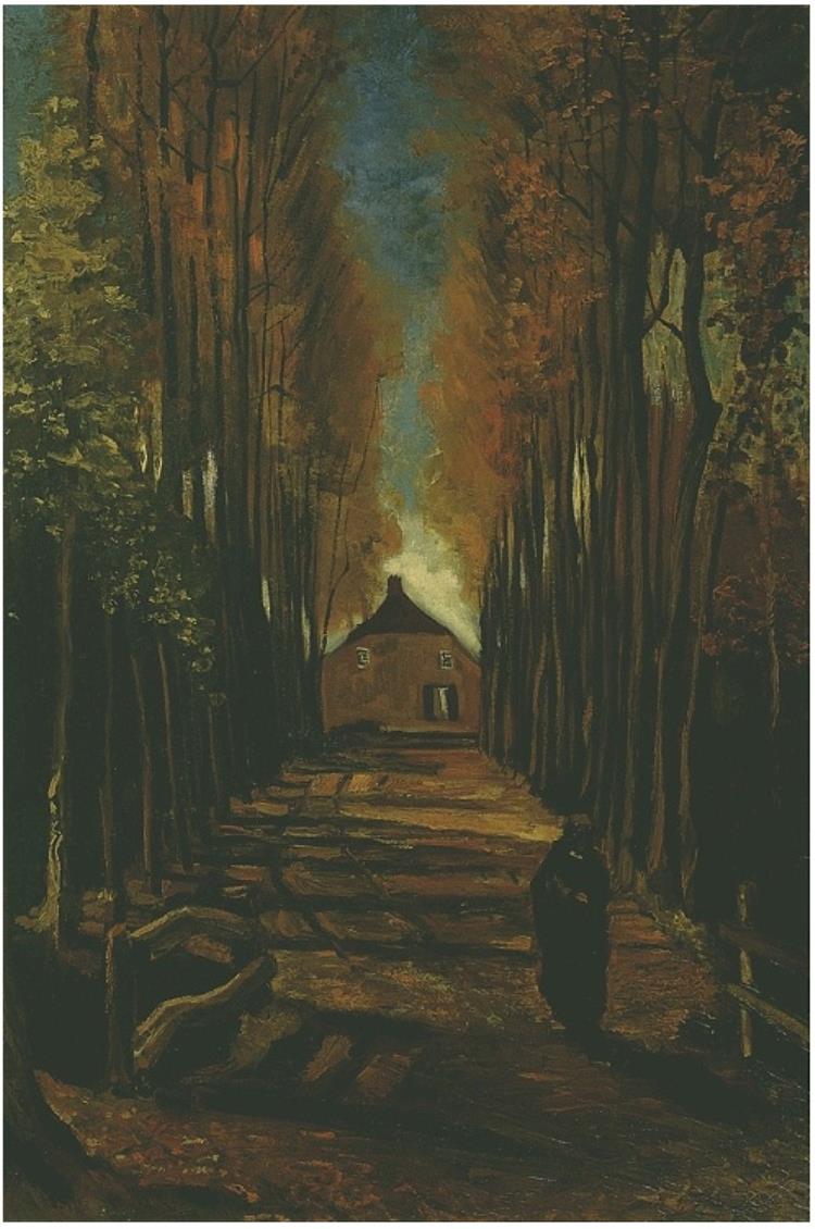 Avenue of Poplars in Autumn