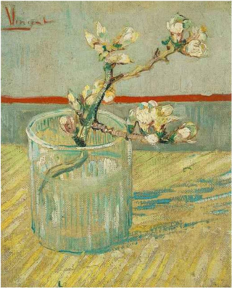 Blossoming Almond Branch in a Glass