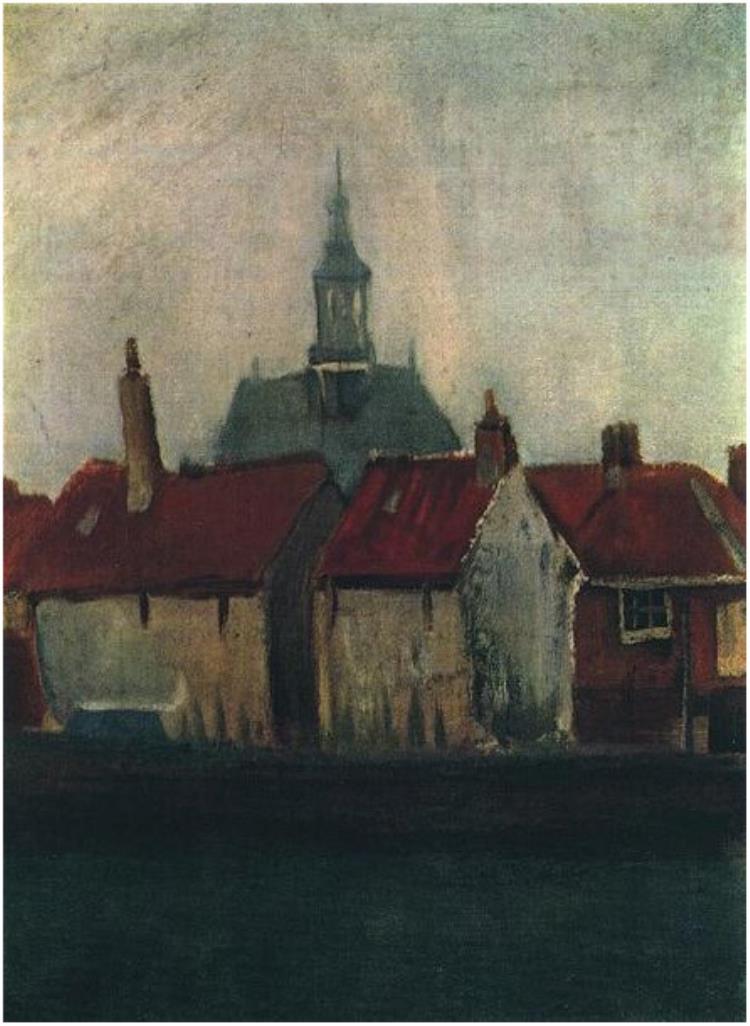 Cluster of Old Houses with the New Church in The Hague