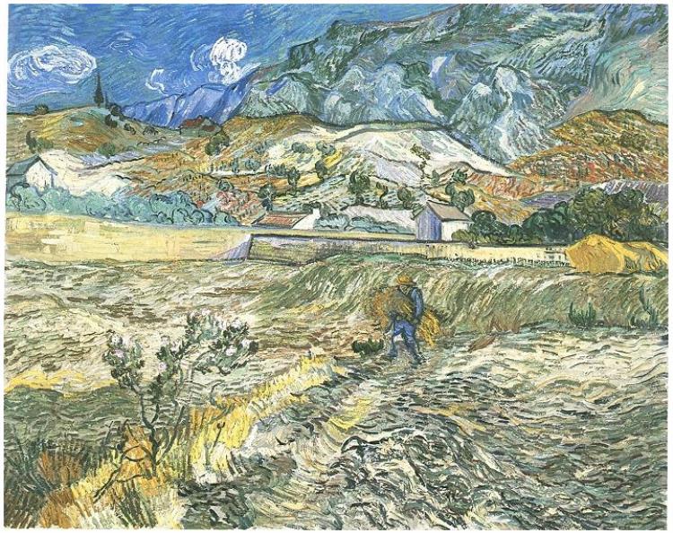 Enclosed Wheat Field with Peasant