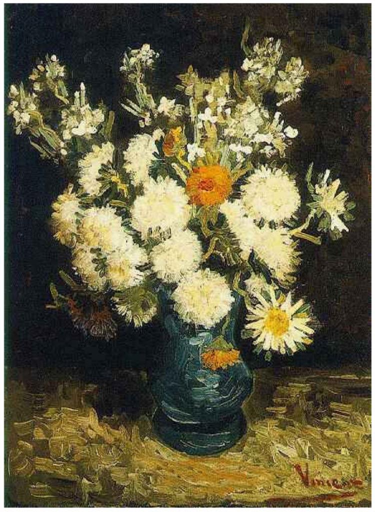 Flowers in a Blue Vase
