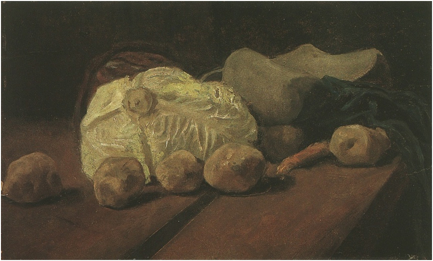 Vincent van Gogh Naturaleza muerta con repollo y zuecos Painting Vincent van Gogh's Naturaleza muerta con repollo y zuecos Painting