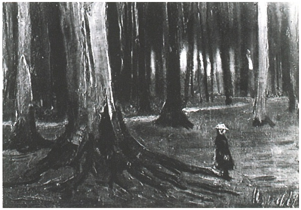 Vincent van Gogh Muchacha en el bosque Painting Vincent van Gogh's Muchacha en el bosque Painting