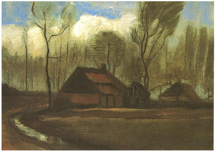 Vincent van Gogh Granja entre árboles Painting Vincent van Gogh's Granja entre árboles Painting