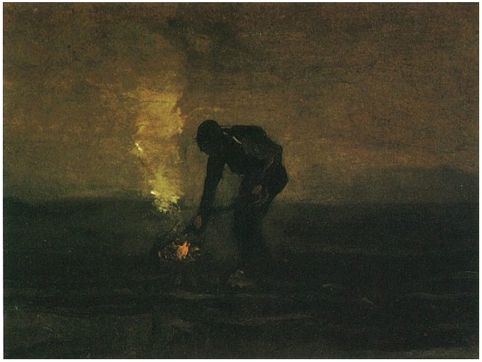 Vincent van Gogh Campesino quemando malas hierbas Painting Vincent van Gogh's Campesino quemando malas hierbas Painting