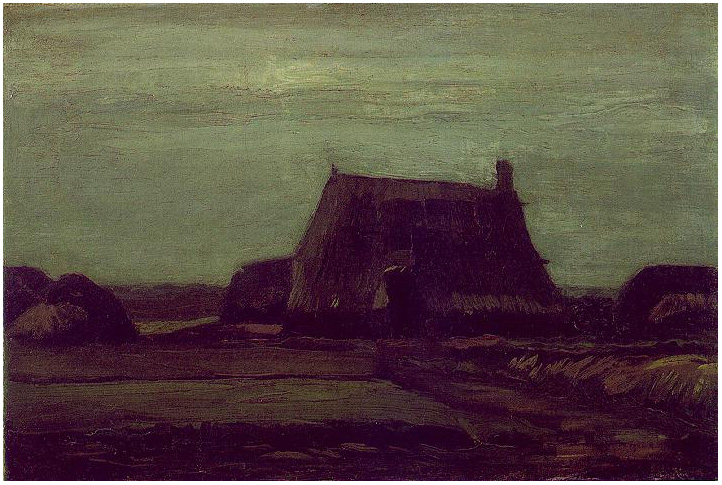 Vincent van Gogh Granja con montones de turba Painting Vincent van Gogh's Granja con montones de turba Painting