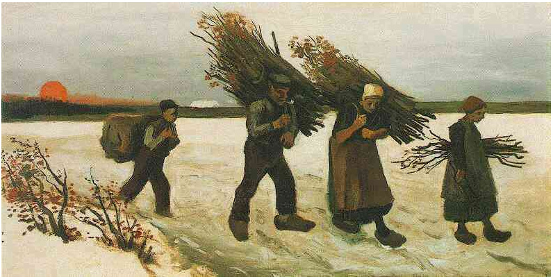 Vincent van Gogh Recolectores de madera en la nieve Painting Vincent van Gogh's Recolectores de madera en la nieve Painting