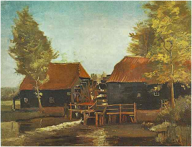 Vincent van Gogh Molino de agua en Kollen cerca de Nuenen Painting Vincent van Gogh's Molino de agua en Kollen cerca de Nuenen Painting