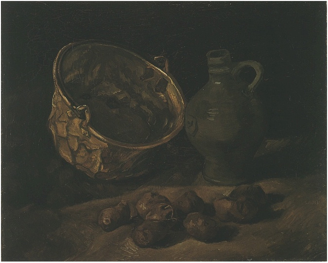 Vincent van Gogh Still Life with Brass Cauldron and Jug Painting Vincent van Gogh's Still Life with Brass Cauldron and Jug Painting