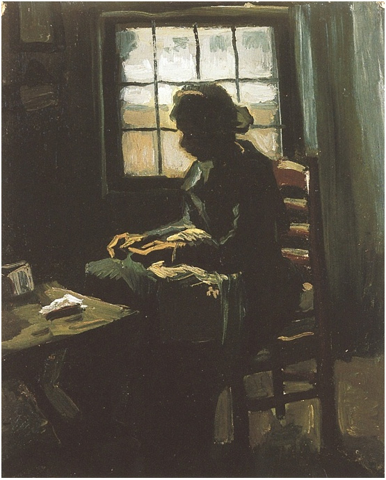 Vincent van Gogh Mujer cosiendo Painting Vincent van Gogh's Mujer cosiendo Painting