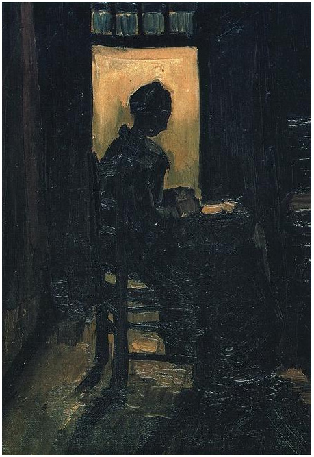 Vincent van Gogh Mujer campesina sentada delante de una puerta abierta, peleando papas Painting Vincent van Gogh's Mujer campesina sentada delante de una puerta abierta, peleando papas Painting