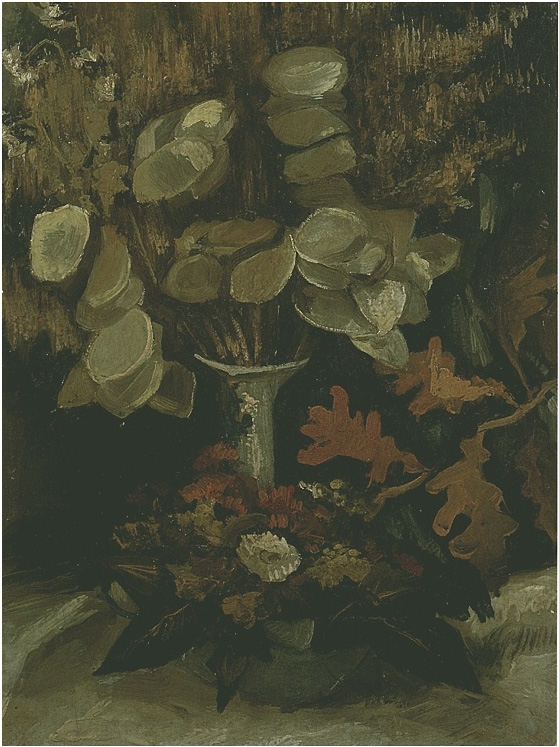 Vincent van Gogh Vase with Honesty Painting Vincent van Gogh's Vase with Honesty Painting