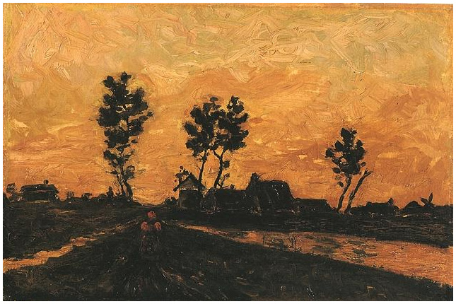 Paisaje Al Atardecer De Vincent Van Gogh 258 Pinturas Oleo