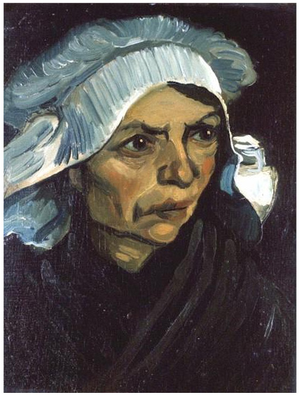 Vincent van Gogh Cabeza de una mujer campesina con gorra blanca Painting Vincent van Gogh's Cabeza de una mujer campesina con gorra blanca Painting
