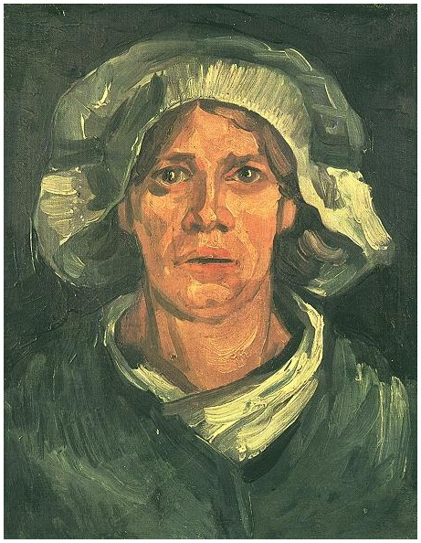 Vincent van Gogh Cabeza de una mujer campesina con gorra blanca Painting Vincent van Gogh's Cabeza de una mujer campesina con gorra blanca Painting