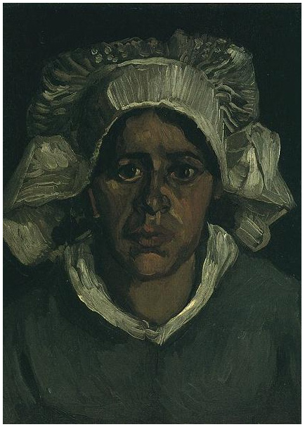 Vincent van Gogh Cabeza de una mujer campesina con gorra blanca Painting Vincent van Gogh's Cabeza de una mujer campesina con gorra blanca Painting
