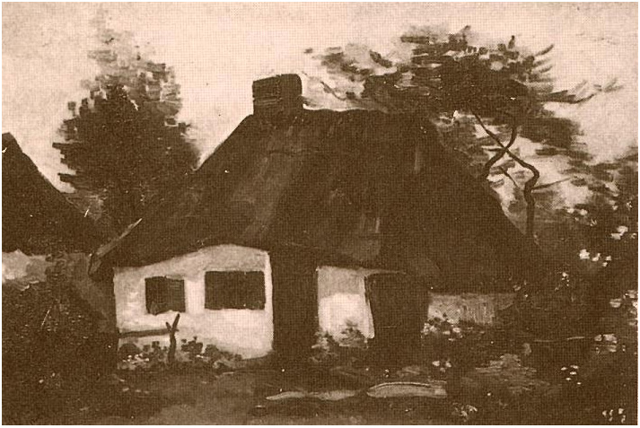 Vincent van Gogh Cottage with Trees Painting Vincent van Gogh's Cottage with Trees Painting