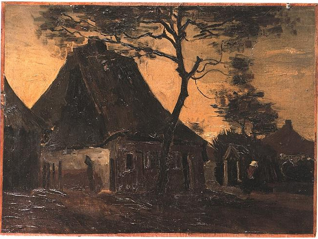 Vincent van Gogh Casita de campo con árboles Painting Vincent van Gogh's Casita de campo con árboles Painting