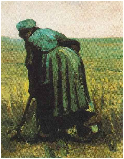 Vincent van Gogh Mujer campesina excavando Painting Vincent van Gogh's Mujer campesina excavando Painting
