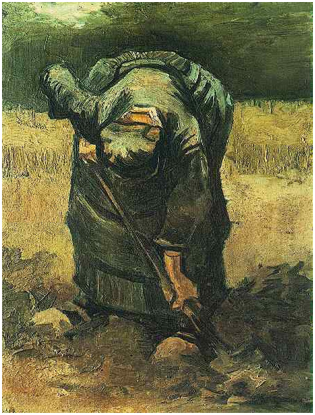 Vincent van Gogh Peasant Woman Digging Painting Vincent van Gogh's Peasant Woman Digging Painting
