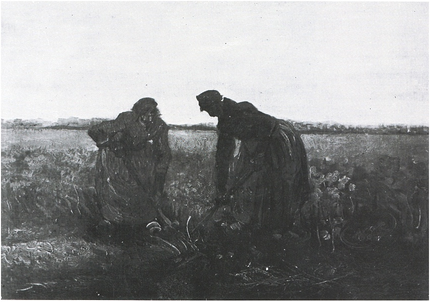 Vincent van Gogh Dos mujeres campesinas cavando Painting Vincent van Gogh's Dos mujeres campesinas cavando Painting