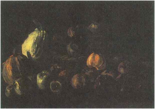 Vincent van Gogh Still Life with a Basket of Apples and Two Pumpkins Painting Vincent van Gogh's Still Life with a Basket of Apples and Two Pumpkins Painting